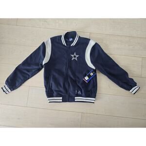 Ultra Game Dallas Cowboys Varsity Jacket Navy Blue Cream White NFL XXL